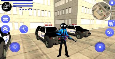 Police Superhero Stickman Rope Hero Gangstar Crime APK Cartaz #4