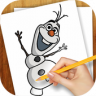 Drawing Lessons Ollaf Frozen app apk icon