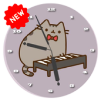 Pusheen Clock Live Wallpaper APK icône