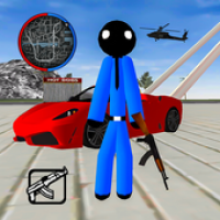 Us Capitaine Stickman SuperHero Las Vegas Crime APK 포스터