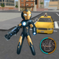 Black Iron Stickman Rope Hero Crime Gangstar Apk