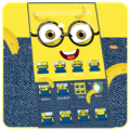 Cute Yellow Cartoon Child APUS Launcher Theme Apk