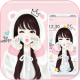 Pink Lovely Girl White Bear Hat Theme APK