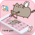 Pink Pusheen Love Arrow Kitty Theme Apk