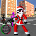 Santa Claus Stickman Rope Hero Gangstar Snowman Apk