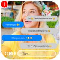 fake call and chat with Rebecca - prank APK Иконка