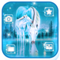 Glowing White Horse Theme Apk