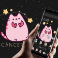 Black Cartoon Pusheen Kitty Star Theme Apk