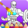 Super Heroes Coloring Pages Glitter &amp; FireWorks Apk