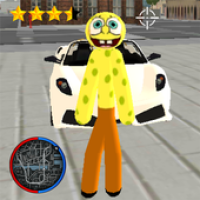 Sponge Stickman Rope Hero Vegas Gangstar Crime APK ภาพหน้าปก