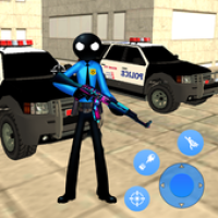 Police Superhero Stickman Rope Hero Gangstar Crime APK ícone