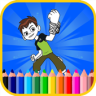 Coloring pages for Ben Ten Alines Application icon