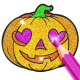 Rainbow Glitter Coloring Book Halloween APK